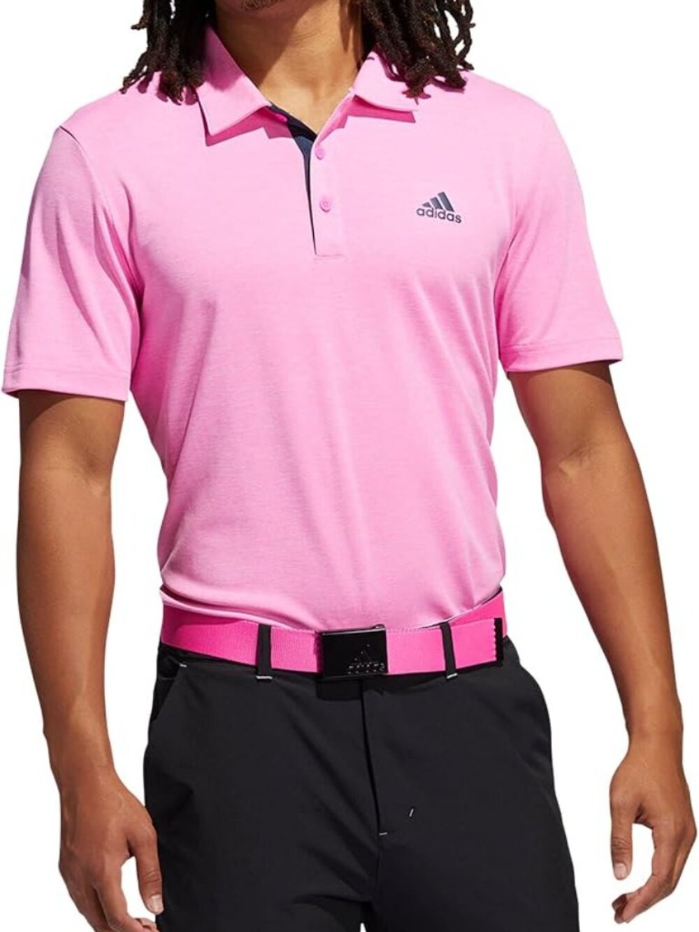 Adidas Golf Drive Heather Pink Polo Shirt  Men's  Medium